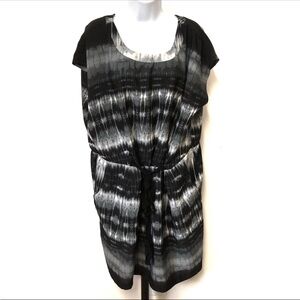 BeBop Black and Gray Tie-Dye Shift Dress